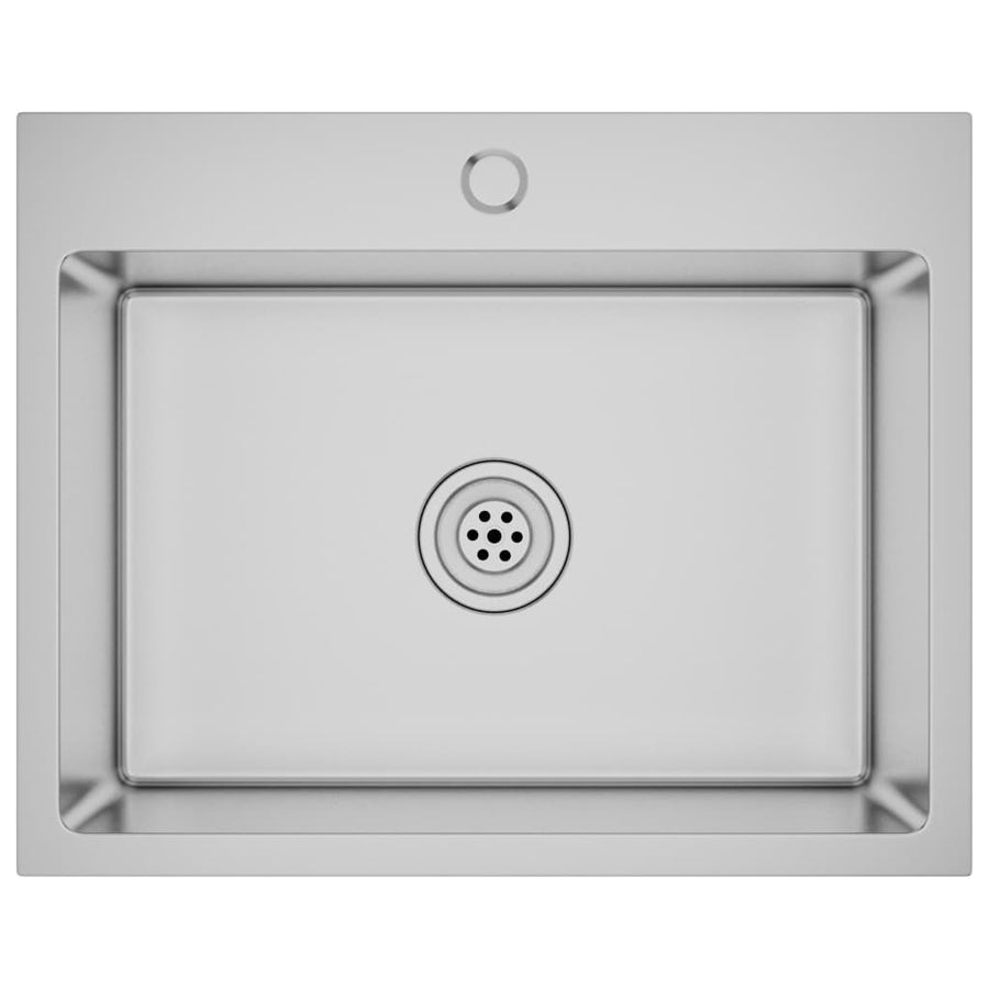Gootsteen Handgemaakt Roestvrij Staal 55 x 44 x 20 cm Zilver