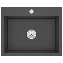 Gootsteen Handgemaakt Roestvrij Staal 55 x 44 x 20 cm Zwart