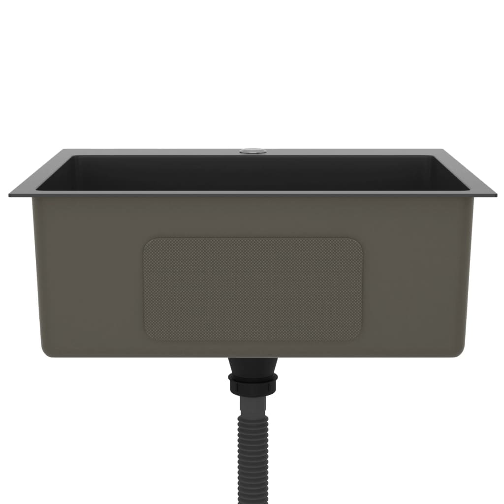 Gootsteen Handgemaakt Roestvrij Staal 55 x 44 x 20 cm Zwart