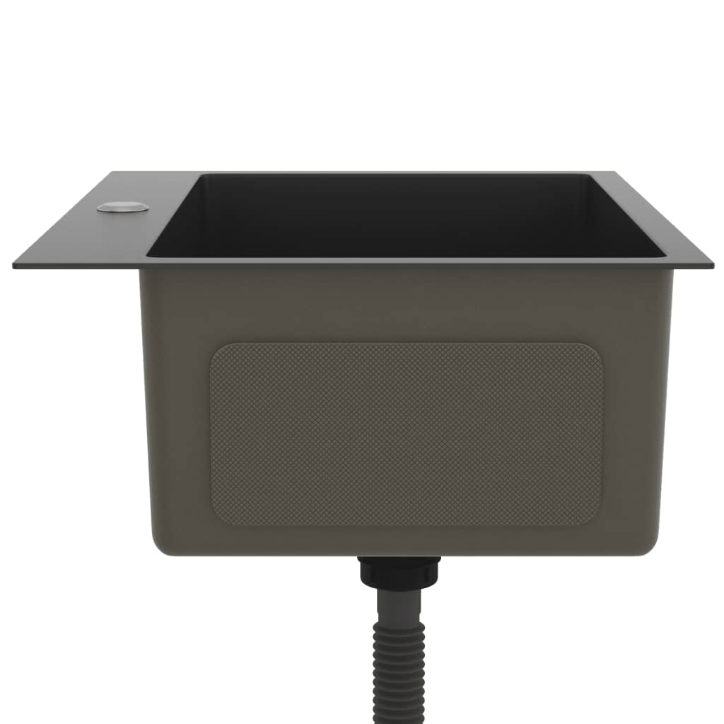 Gootsteen Handgemaakt Roestvrij Staal 55 x 44 x 20 cm Zwart