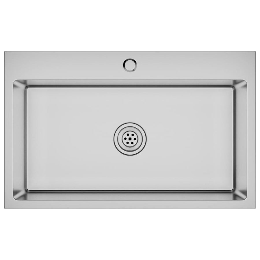 Gootsteen Handgemaakt Roestvrij Staal 70 x 44 x 20 cm (met kraangat) Zilver