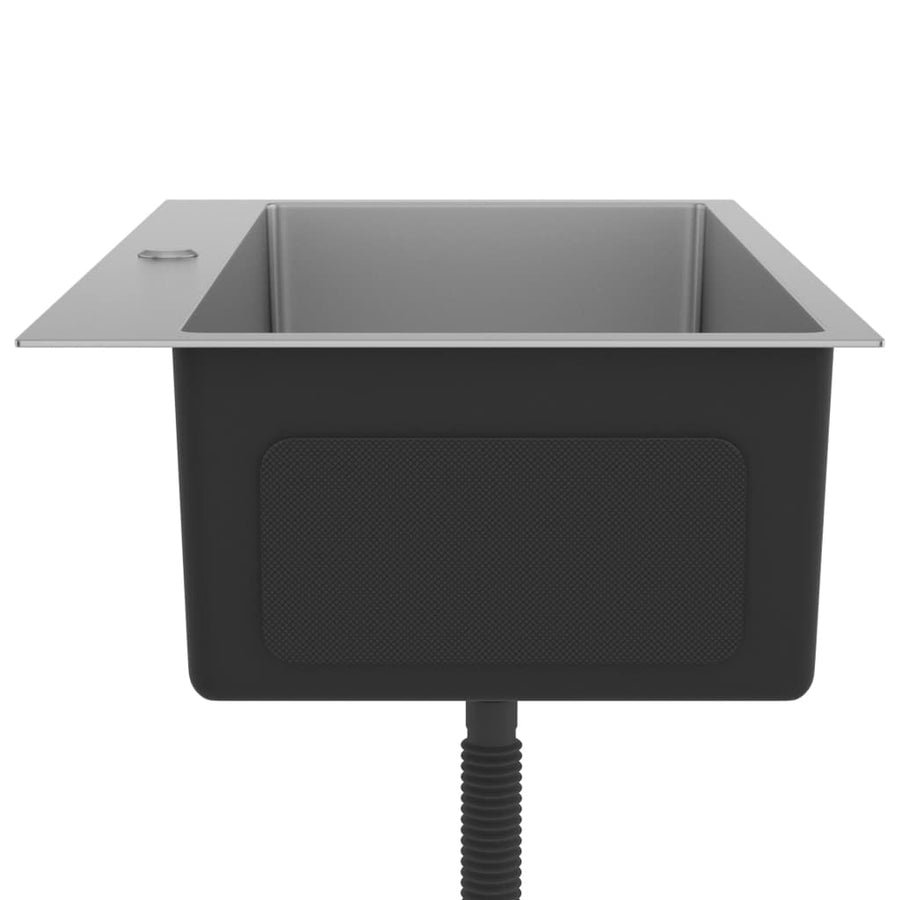 Gootsteen Handgemaakt Roestvrij Staal 70 x 44 x 20 cm (met kraangat) Zilver