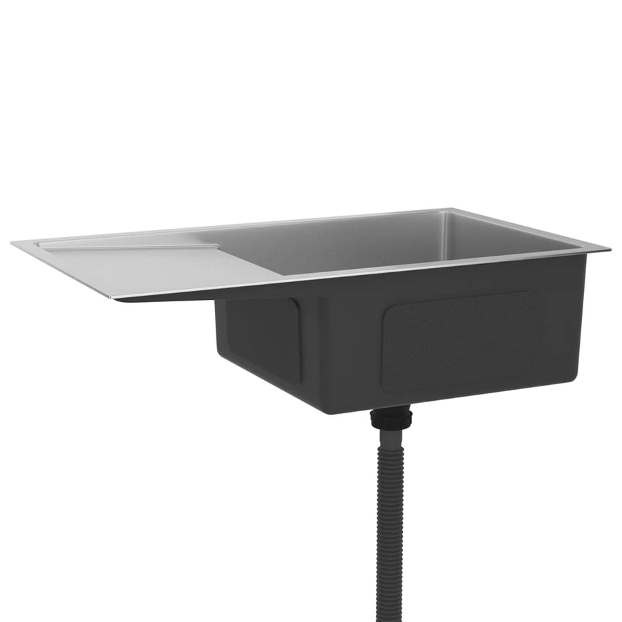 Gootsteen Handgemaakt Roestvrij Staal 75 x 44 x 20 cm Zilver