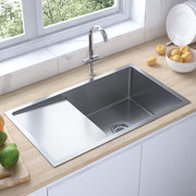 Gootsteen roestvrij staal 75x44x20 cm zilver