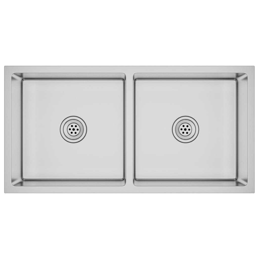 Gootsteen Handgemaakt Roestvrij Staal 86.5 x 44 x 20 cm Zilver