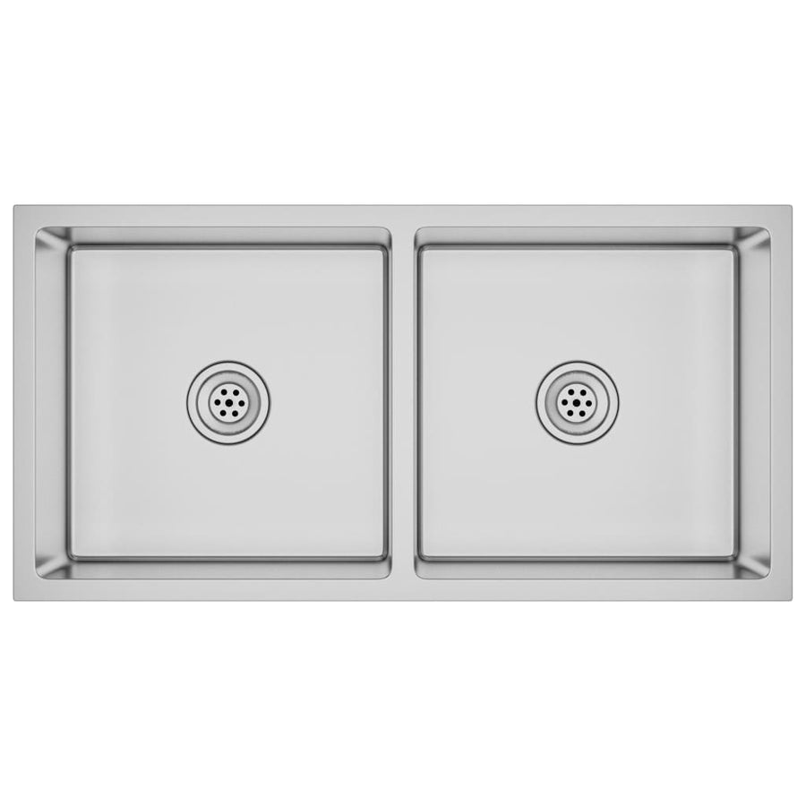 Gootsteen Handgemaakt Roestvrij Staal 86.5 x 44 x 20 cm Zilver