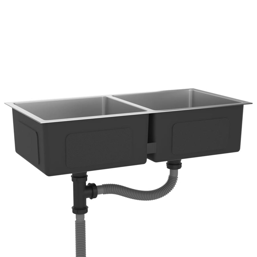 Gootsteen Handgemaakt Roestvrij Staal 86.5 x 44 x 20 cm Zilver