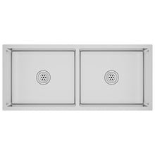 Gootsteen Handgemaakt Roestvrij Staal 100 x 44 x 20 cm (two sinks) Zilver
