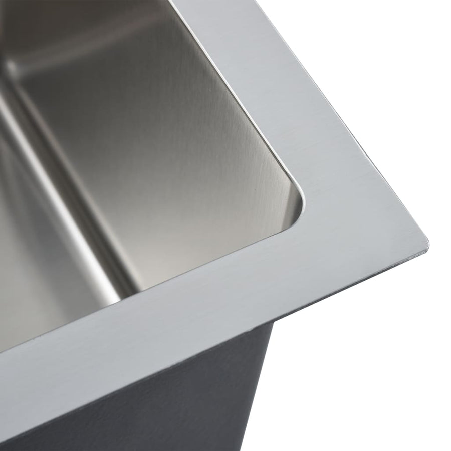 Gootsteen Handgemaakt Roestvrij Staal 100 x 44 x 20 cm (two sinks) Zilver