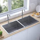 Gootsteen roestvrij staal 100x44x20 cm dubbel