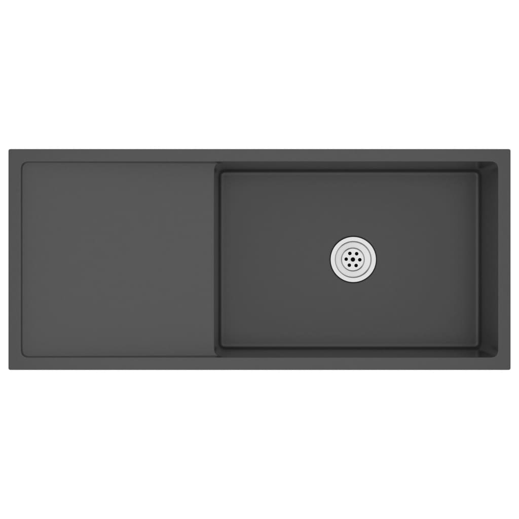 Gootsteen Handgemaakt Roestvrij Staal 100 x 44 x 20 cm Zwart