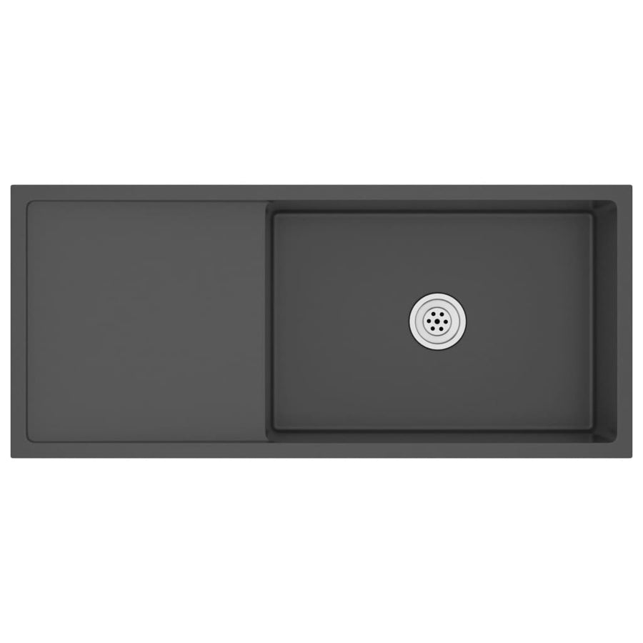 Gootsteen Handgemaakt Roestvrij Staal 100 x 44 x 20 cm Zwart