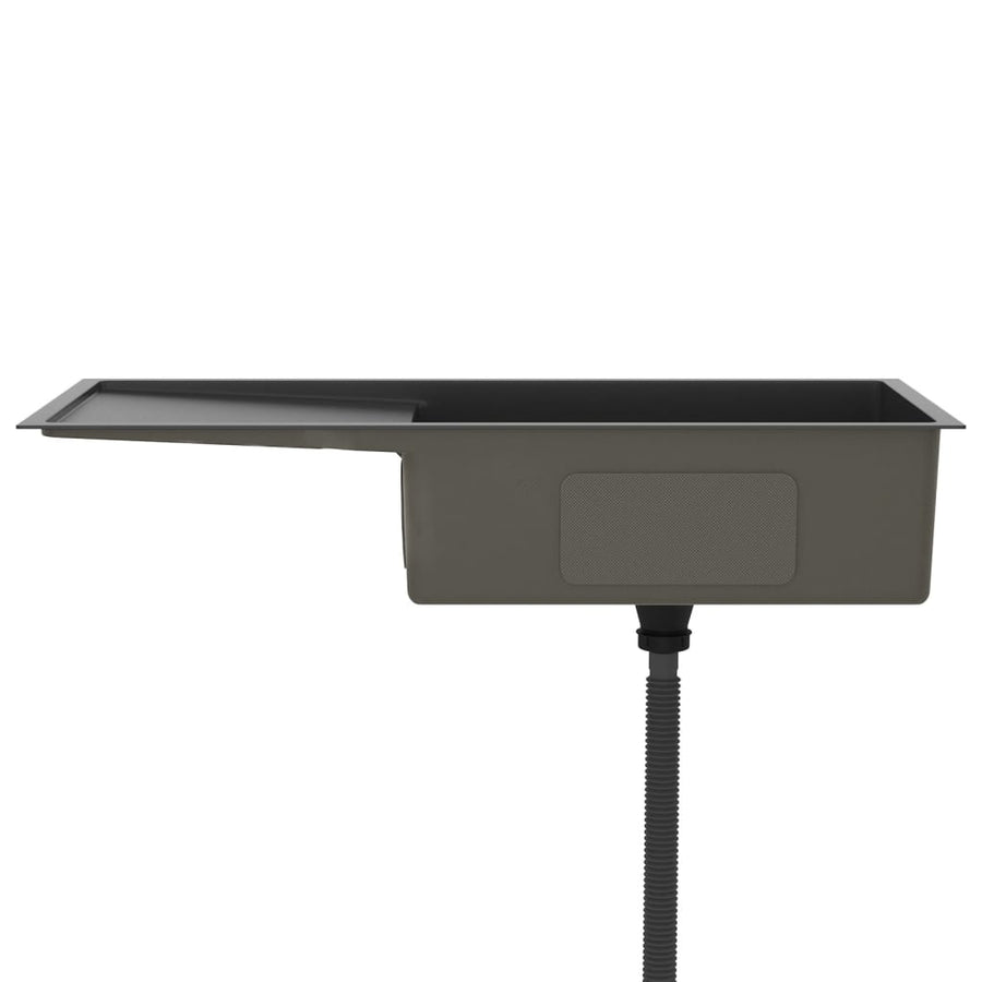 Gootsteen Handgemaakt Roestvrij Staal 100 x 44 x 20 cm Zwart