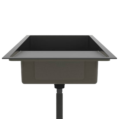 Gootsteen Handgemaakt Roestvrij Staal 100 x 44 x 20 cm Zwart