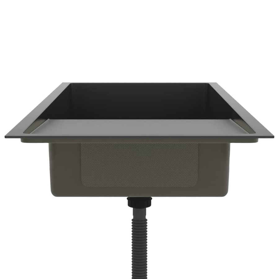 Gootsteen Handgemaakt Roestvrij Staal 100 x 44 x 20 cm Zwart