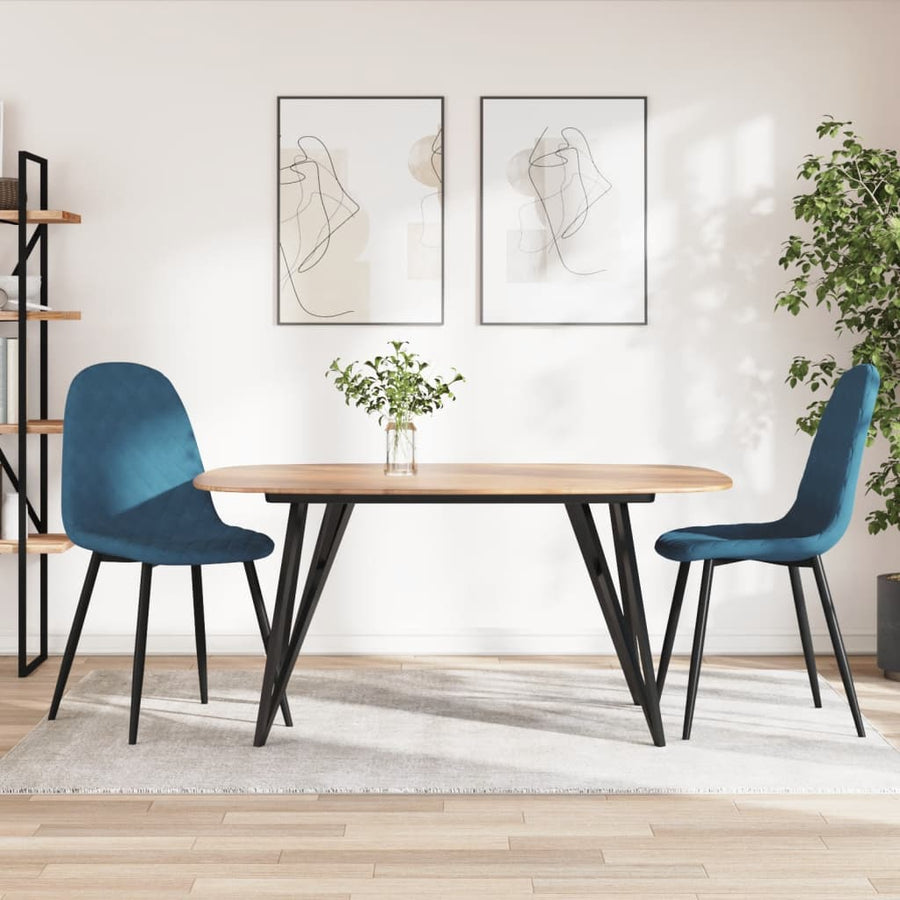Eetkamerstoelen Fluweel 2 Blauw