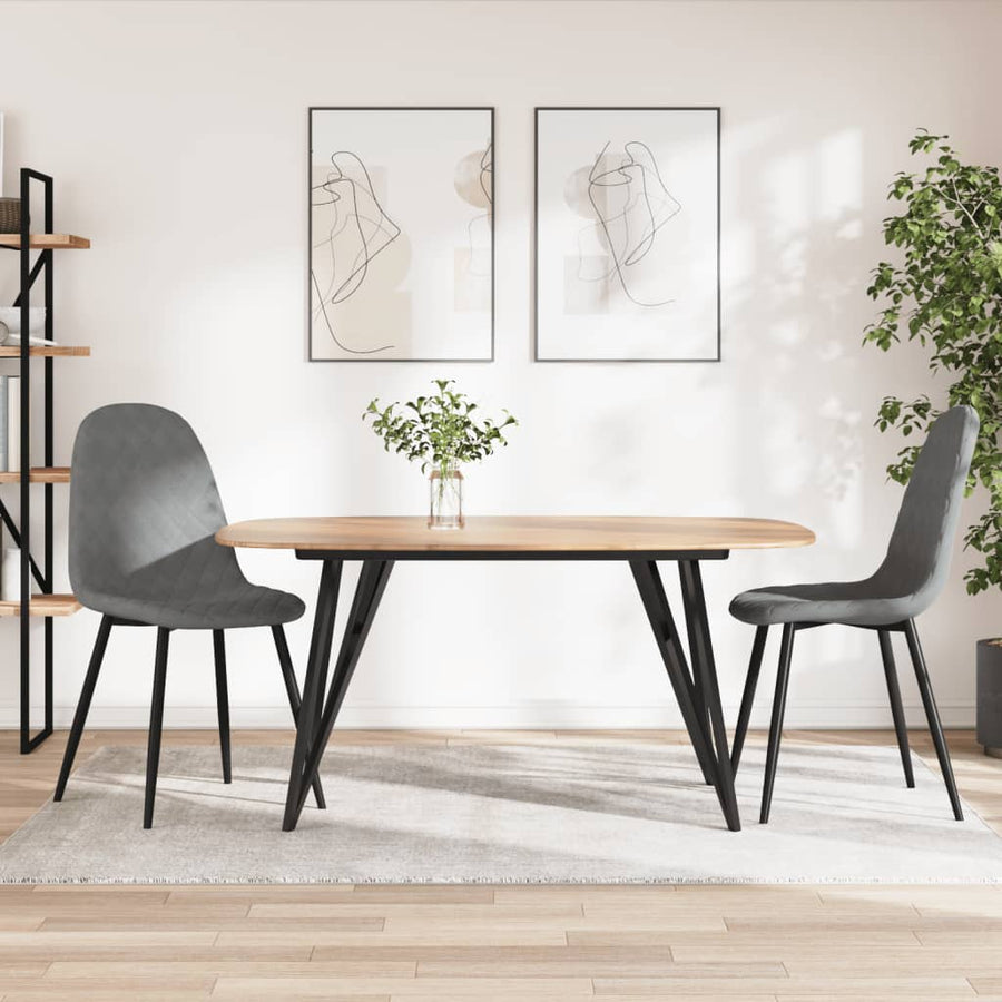 Eetkamerstoelen Fluweel 2 Lichtgrijs