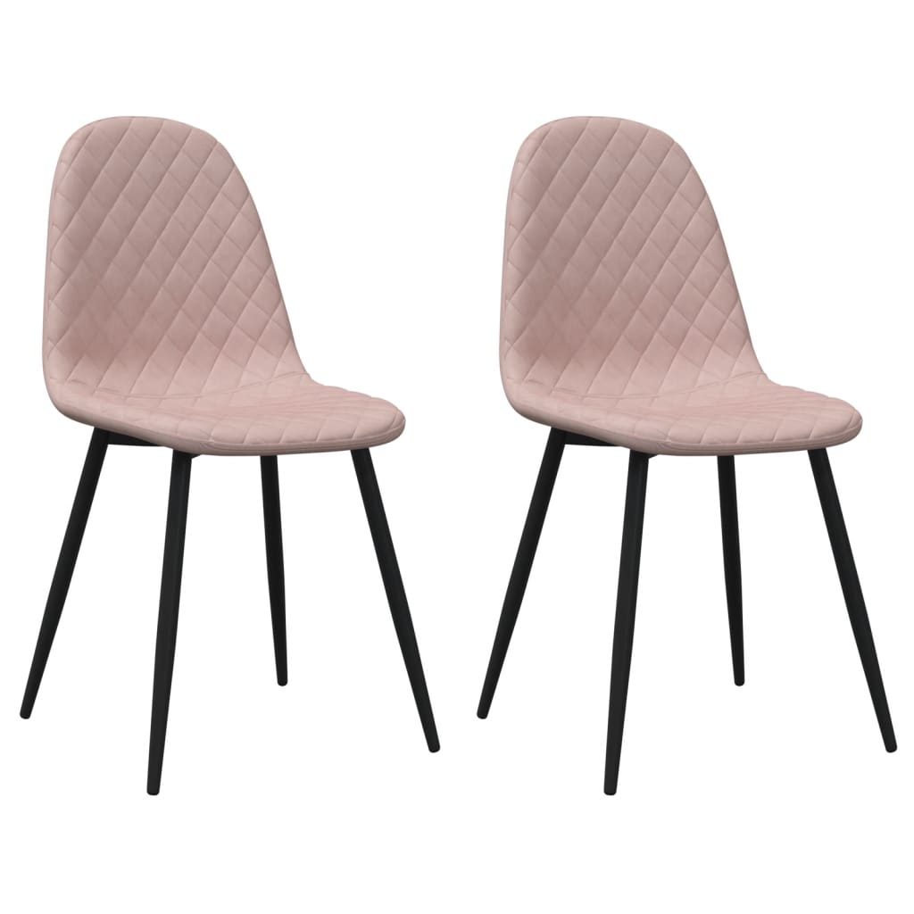 Eetkamerstoelen Fluweel 2 Roze