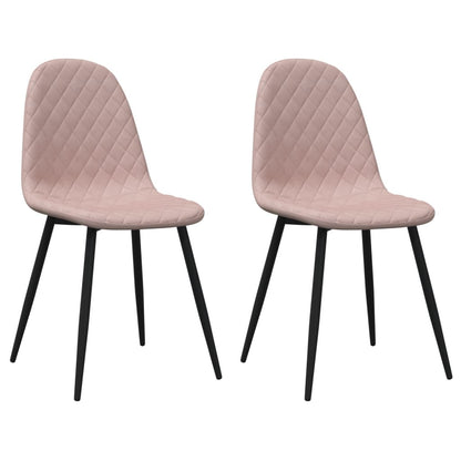 Eetkamerstoelen Fluweel 2 Roze