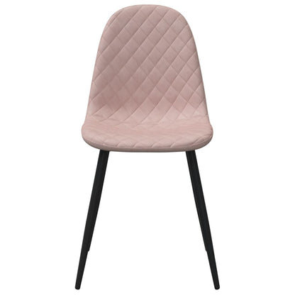 Eetkamerstoelen Fluweel 2 Roze