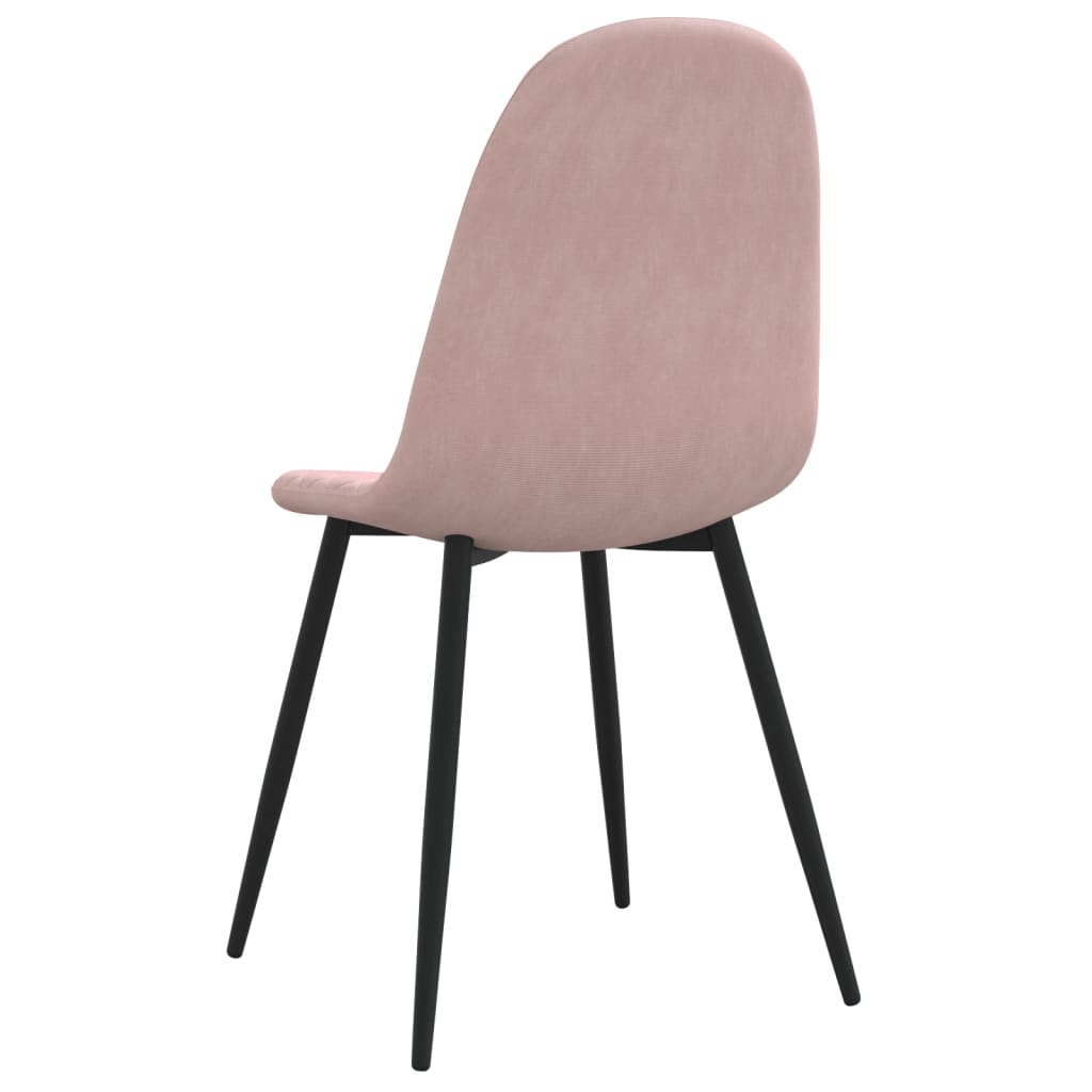 Eetkamerstoelen Fluweel 2 Roze