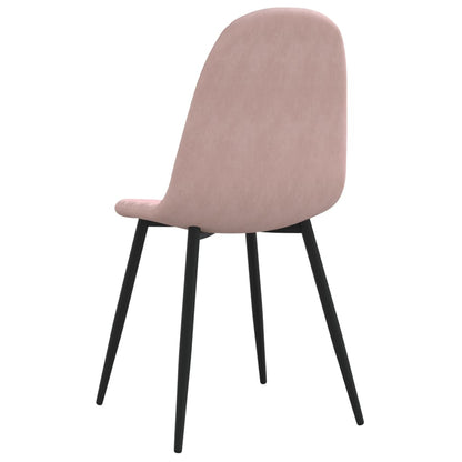 Eetkamerstoelen Fluweel 2 Roze
