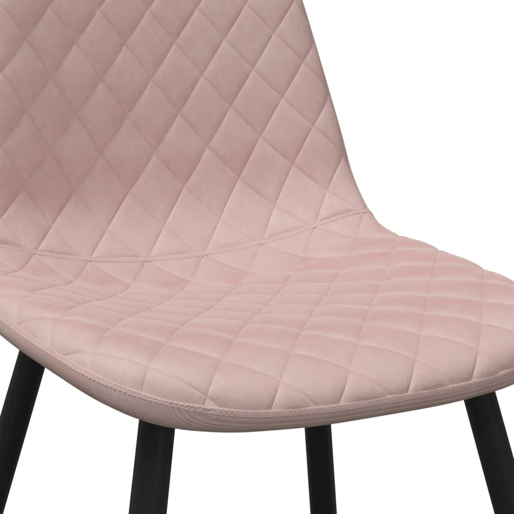 Eetkamerstoelen Fluweel 2 Roze