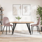 Eetkamerstoelen 2 st fluweel roze 45x53,5x83 cm