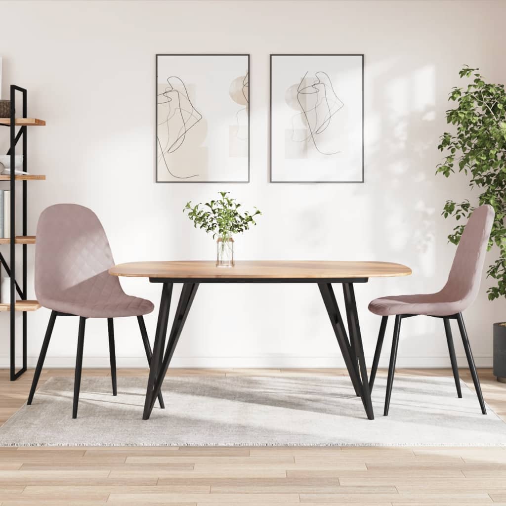 Eetkamerstoelen Fluweel 2 Roze
