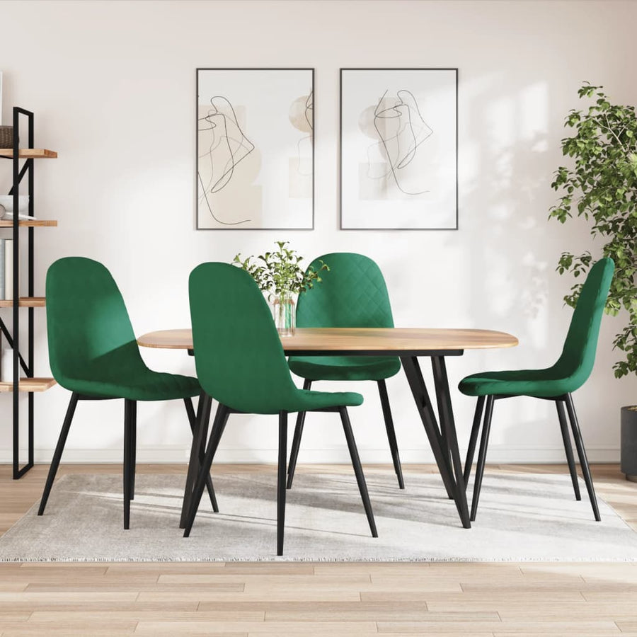 Eetkamerstoelen Fluweel 4 Donkergroen