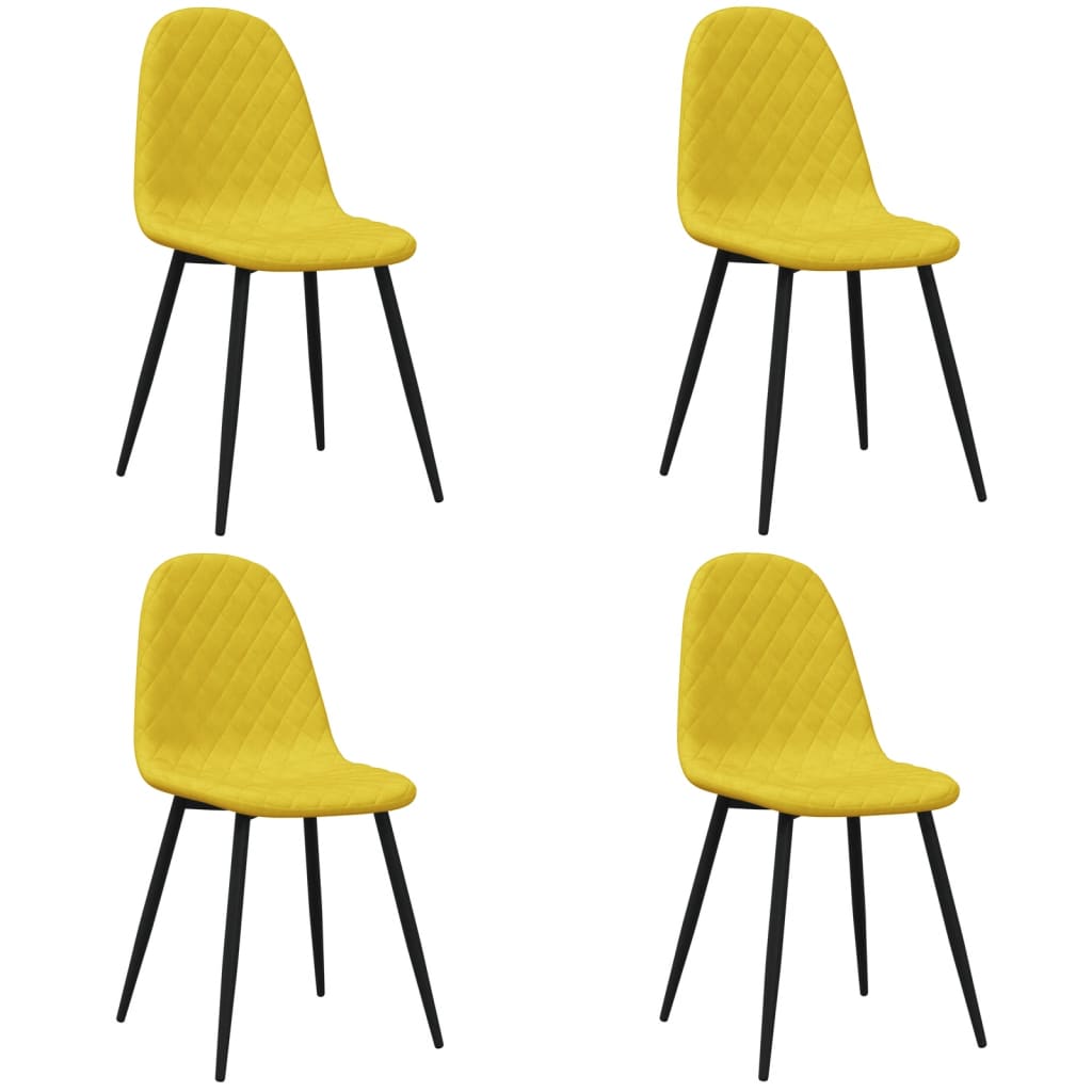 Eetkamerstoelen Fluweel 4 Mosterdgeel