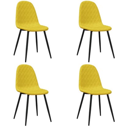 Eetkamerstoelen Fluweel 4 Mosterdgeel