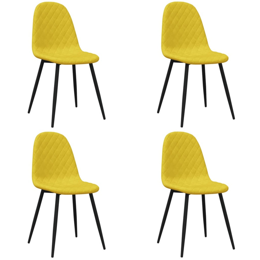 Eetkamerstoelen Fluweel 4 Mosterdgeel