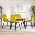 Dining chairs 4 pcs velvet mustard yellow