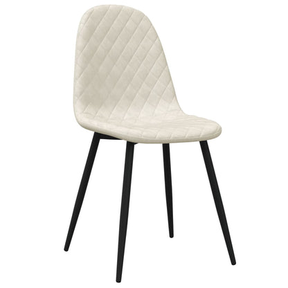Eetkamerstoelen Fluweel Wit 4 Crème