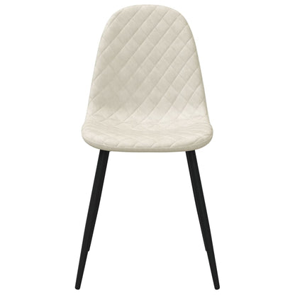 Eetkamerstoelen Fluweel Wit 4 Crème