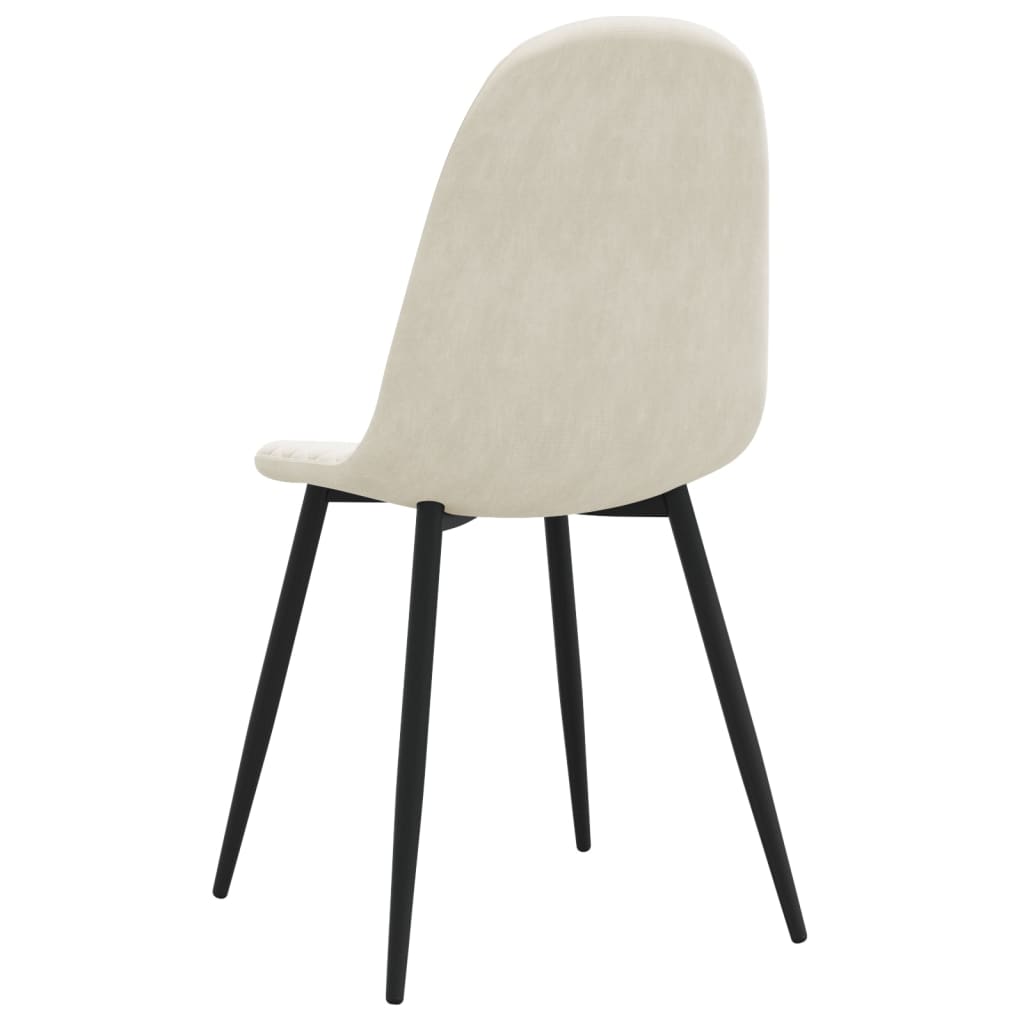 Eetkamerstoelen Fluweel Wit 4 Crème