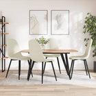 Eetkamerstoelen 4 st fluweel crèmewit 45x53,5x83 cm