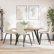 Eetkamerstoelen 4 st fluweel crèmewit 45x53,5x83 cm