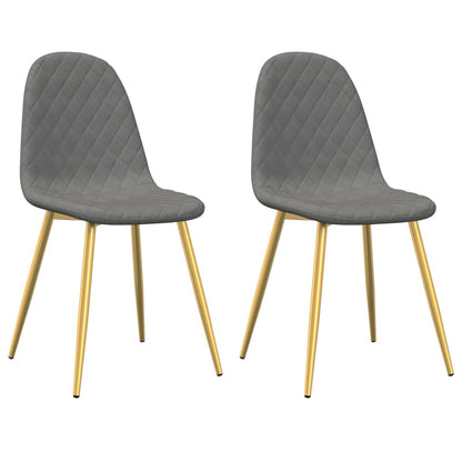 Eetkamerstoelen 2 st fluweel lichtgrijs 2 Lichtgrijs