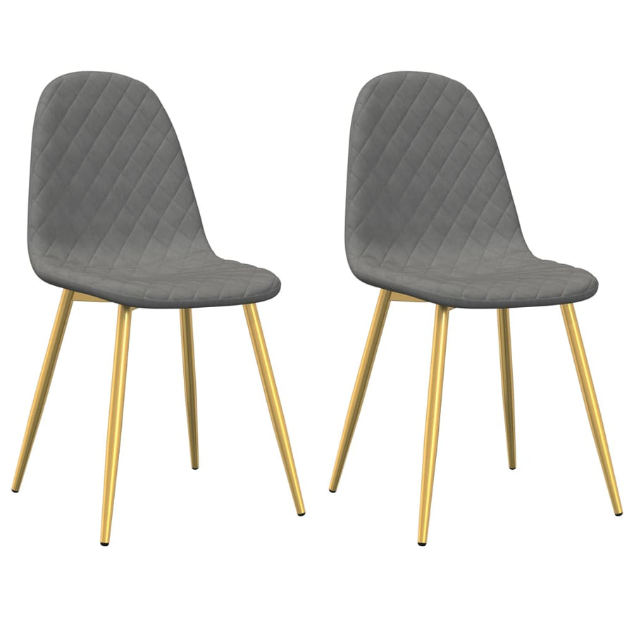 Eetkamerstoelen 2 st fluweel lichtgrijs 2 Lichtgrijs