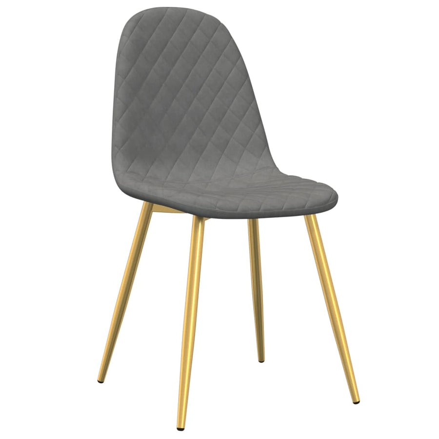 Eetkamerstoelen 2 st fluweel lichtgrijs 2 Lichtgrijs