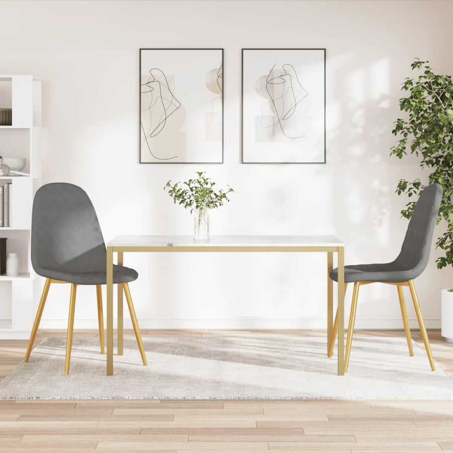 Eetkamerstoelen 2 st fluweel lichtgrijs 2 Lichtgrijs