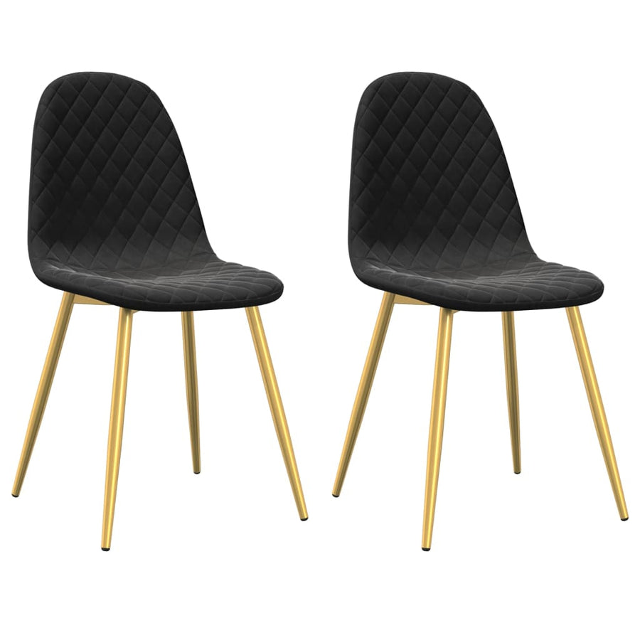 Eetkamerstoelen 2 st fluweel zwart 2 Zwart