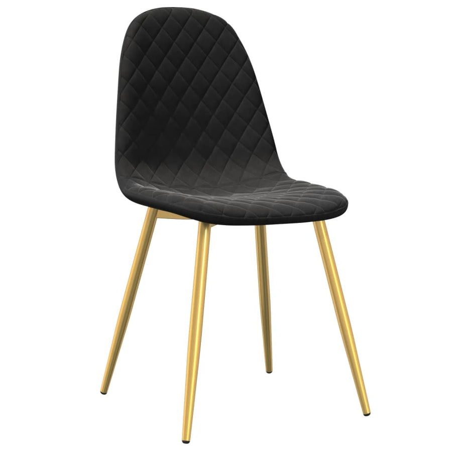 Eetkamerstoelen 2 st fluweel zwart 2 Zwart