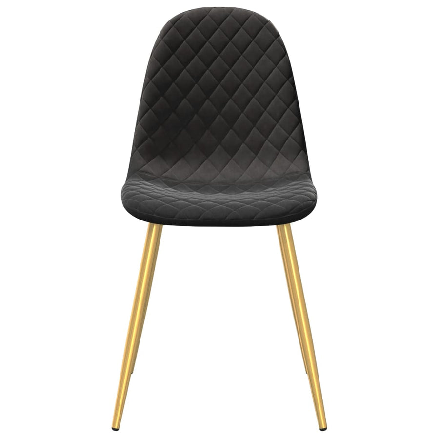 Eetkamerstoelen 2 st fluweel zwart 2 Zwart