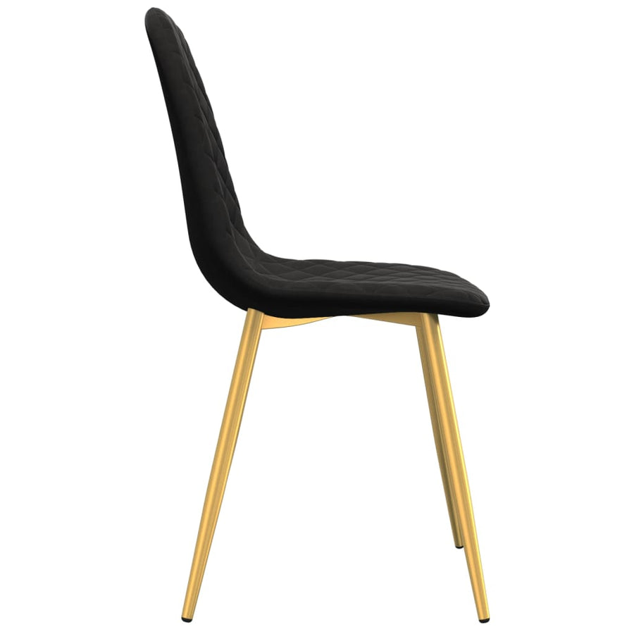 Eetkamerstoelen 2 st fluweel zwart 2 Zwart