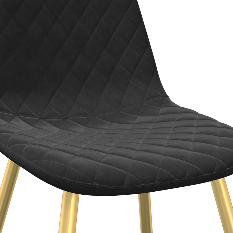 Eetkamerstoelen 2 st fluweel zwart 2 Zwart