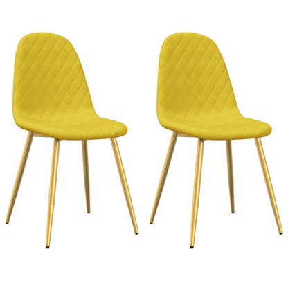 Eetkamerstoelen 2 st fluweel mosterdgeel 2 Mosterdgeel