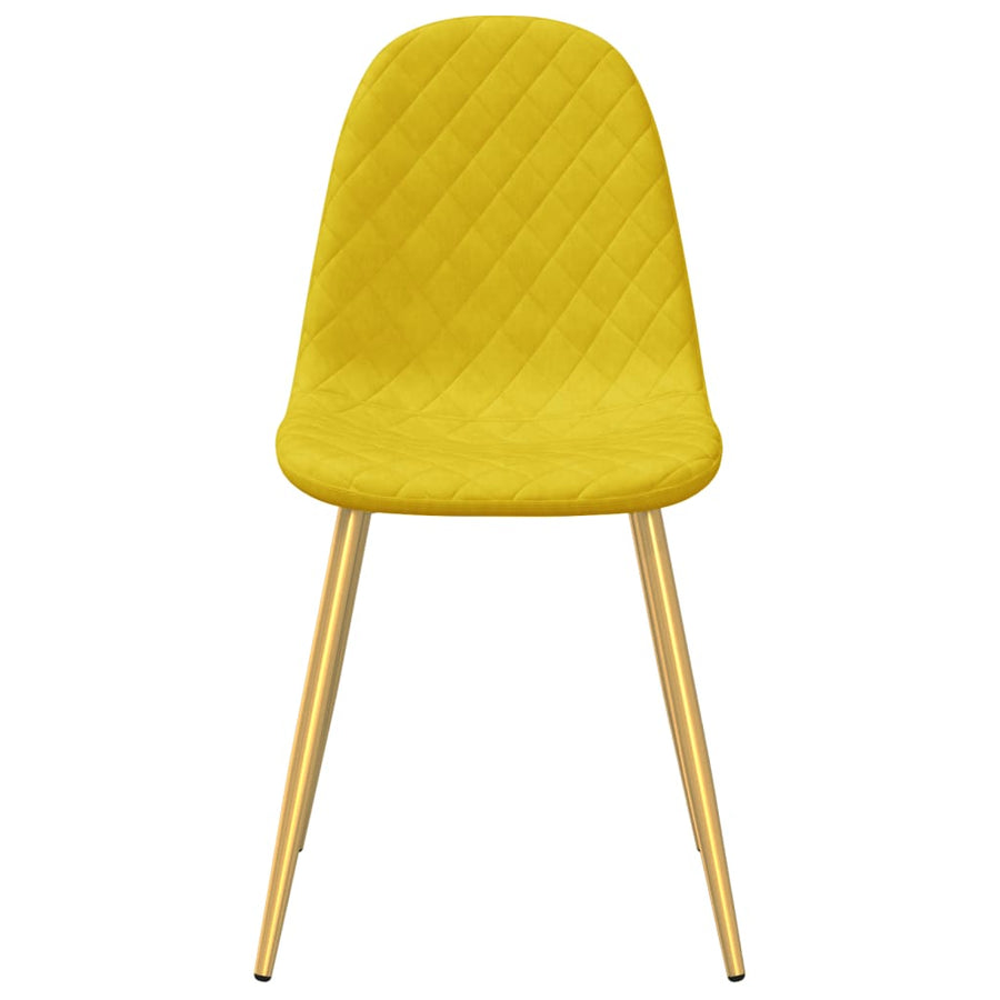 Eetkamerstoelen 2 st fluweel mosterdgeel 2 Mosterdgeel